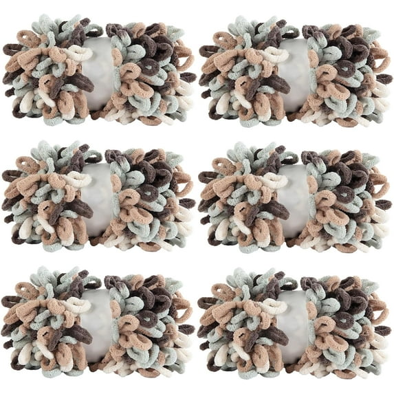 6/12/18/30 Skein Bulky Loop Yarn for Finger Knitting Soft,Off The Hook Loop Yarn,No-Needle Craft Chenille Yarn for Crocheting,Royal Blue Hand-Knitting Yarn