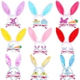 thumbnail image 1 of 6/12/18 Pcs Easter Rabbit Ears Headband and Glasses Frame Set, Plush Ears Rabbit Chick Eggs Easter Decorations, Rabbit Accessories for Easter Photo Props Rabbit Party Decorations, 1 of 9