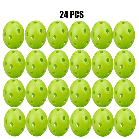 6/12/24/48Pcs Bag 42MM Practice Golf Ball Perforated Color Indoor Airflow Plastic Golf Balls Training Toy Ball,24 Pcs Green