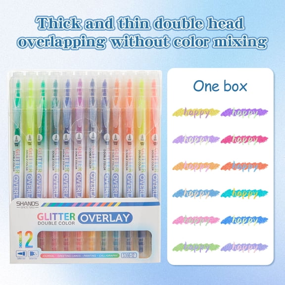 6/12/24 Color Changing Highlighter Pens, Dual Tip Magic Markers, Assorted Fluorescent Colors for Art Journaling, Note Taking, Journaling Supplies