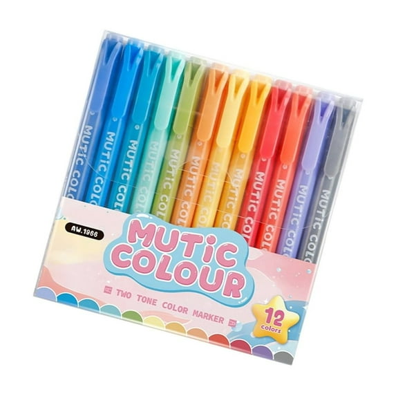 6/12/24 Colors Highlighter Markers Double-Head Highlighter Pen Bible Marker Pen