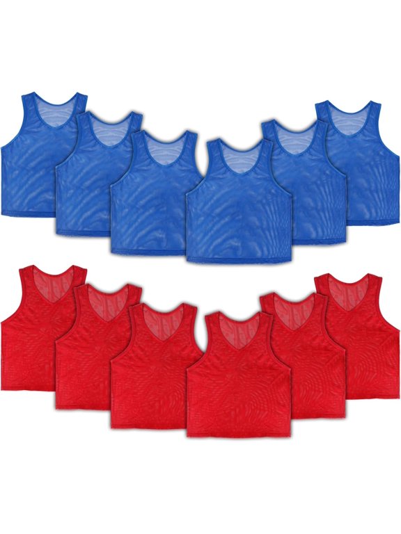 6/12/24 Pack Pinnies, Breathable Practice Vests for Teams