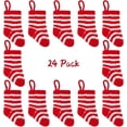 thumbnail image 1 of 6/12/24 Pcs Christmas Mini Stockings Red Cable Xmas Rustic Stocking Mini Stockings Christmas Bulk Little Holiday Hanging Decorations Christmas Tree Ornaments for Fireplace Mantel Tree, 1 of 7