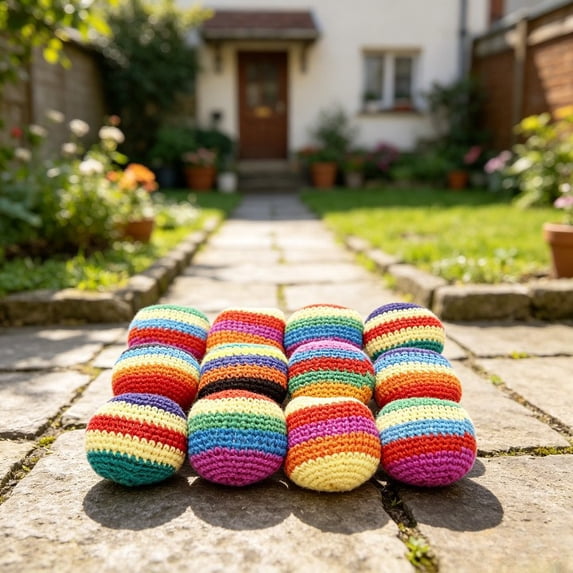 6/12/24PCS Hacky Sack for Stress Relief, Handmade Knitted Footbag Balls ...