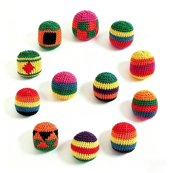 6/12/24PCS Knitted Hacky Sack Set, Hacky Sack Knitted Footbags, Crochet ...