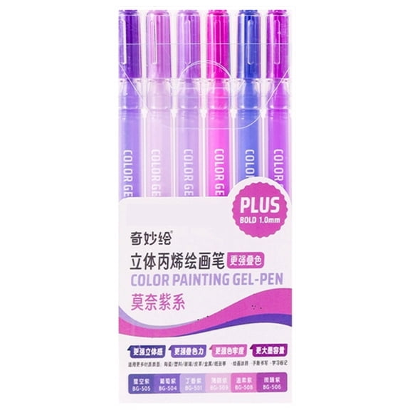 6/12/54 Color Gel Pen Acrylic Pen Acrylic Paint Pen Acrylic Paint Markers Craft Supplies for Ceramic Glass Drawing