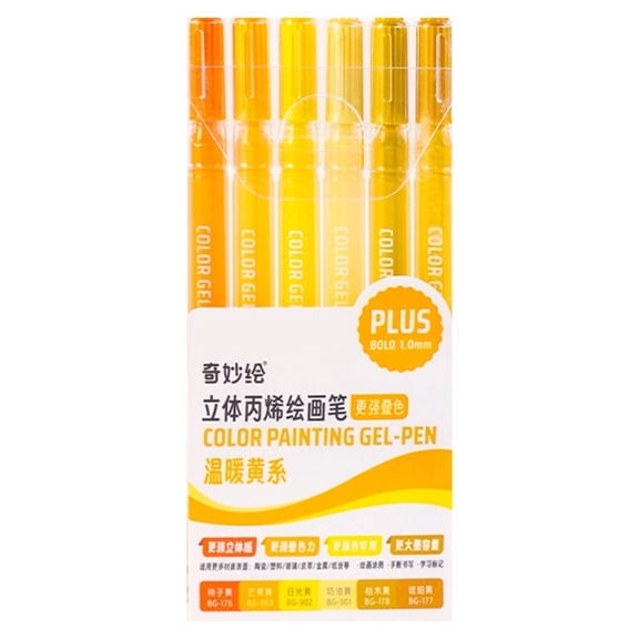 6/12/54 Color Gel Pen Acrylic Pen Acrylic Paint Pen Acrylic Paint Markers Craft Supplies for Ceramic Glass Drawing