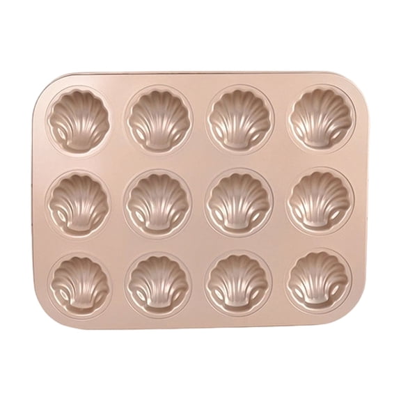 6/12 Cavity Shell Shape Madeleine Cake Pan Dessert Mold For Quick Baking Carbon Steel Nonstick Easy Cleaning Design