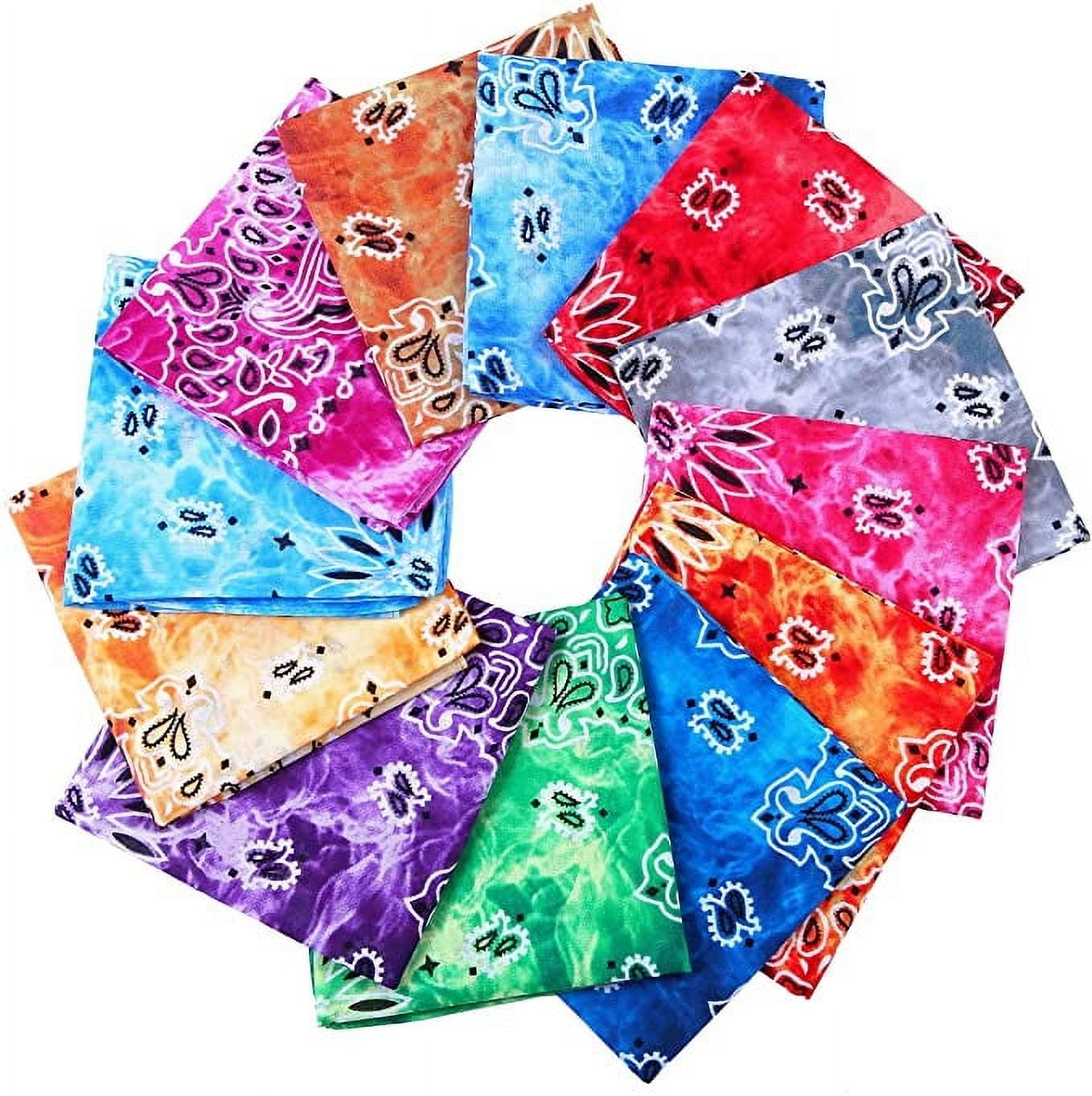 Made In USA Unisex Paisley 100% Cotton Washable & Reusable Multi-Purpose Bandana Head Wrap Multi - Foto 2