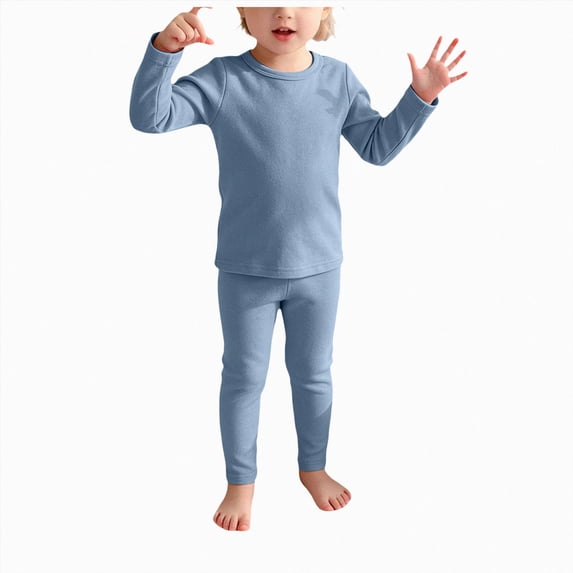 6-12 Months Girls Pajama Set Toddler Baby Casual Home Clothes Set for Kids Fall Daily Blue