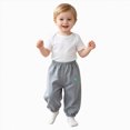 thumbnail image 1 of 6-12 Months Joggers Baby Boy Pants Elastic Toddler Boys Active Fleece Jogger Pants School Sports Joggers Pants Grey Pants, 1 of 5