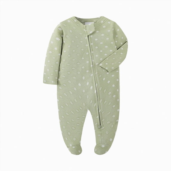 6-12 Months Newborn Baby Romper For Falland Winter Long Sleeve Belly Romper To Zipper