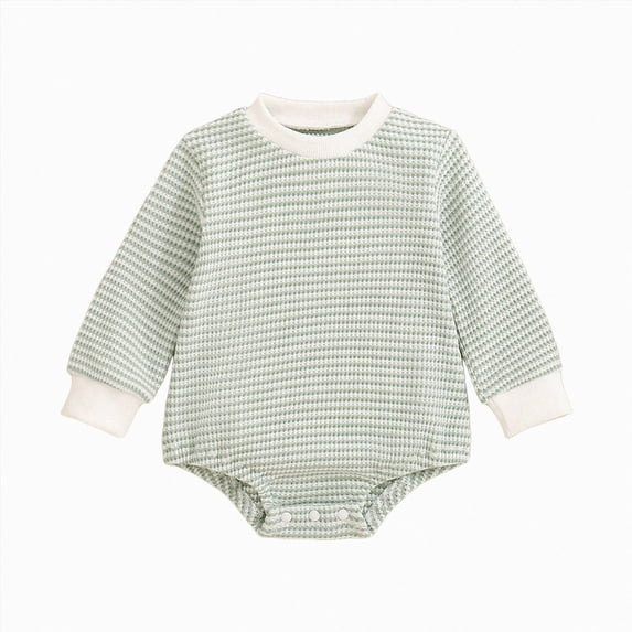 6-12 Months Newborn Bodysuit Romper Unisex Baby Boy Girl Romper Long Sleeve Bubble Oversized Romper Bodysuit Top Fall Clothes,Green Jumpsuit Sleep & Play One-Piece Bodysuit