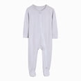 thumbnail image 1 of 6-12 Months Newborn Infant Baby Bodysuits & One-Pieces Footed Long Sleeve Baby Pajamas With Zipper Cotton Infant Sleepers Gray Rompers Baby Gift, 1 of 9