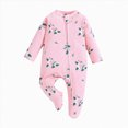 thumbnail image 1 of 6-12 Months Preemie Sleep & Play One-Piece Bodysuit Baby Romper For Falland Winter Long Sleeve Belly Romper To Zipper Pink Infant Gift, 1 of 4