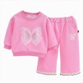 thumbnail image 1 of 6-12 Months Toddler Baby Girls Fall Clothes Set 3 6 12 18 24M 2T 3T Print Long Sleeve Pullover Pants Pcs Outfit Fall Winter Toddler Baby Boy Clothes 2Pcs Crewneck Pink, 1 of 9