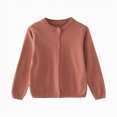thumbnail image 1 of 6-12 Months Toddler Girls Basic Solid Color Knit Cardigan Long Sleeve Button Down Sweater, 1 of 4