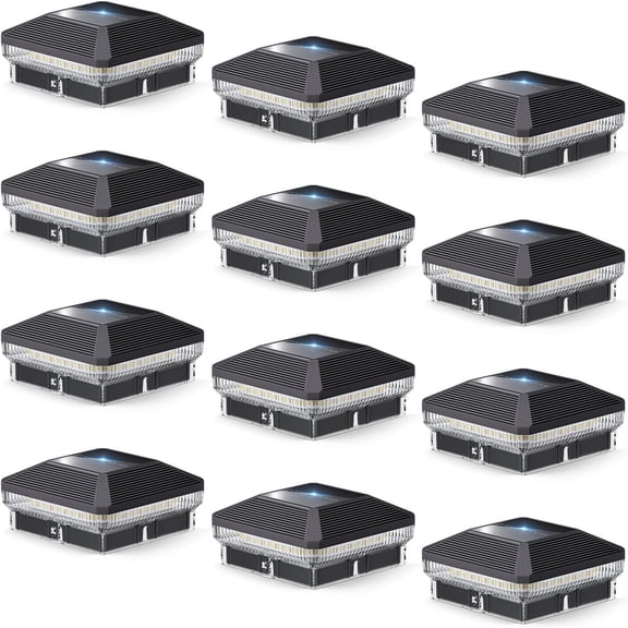 6/12 Pack 4x4 Solar Post Lights Outdoor, 40 LEDs 30 Lumens Fence Post Solar Lights Outdoor with 3 Modes