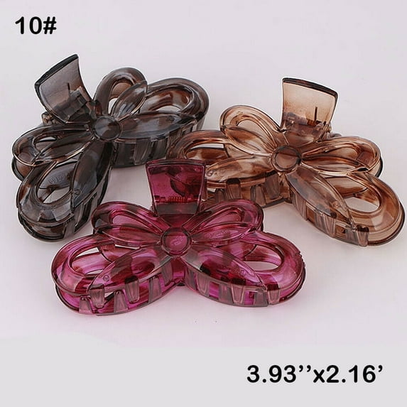 6 Pack Women Plastic Hair Claws Hair Clips Jumbo Various Styles Tortoise