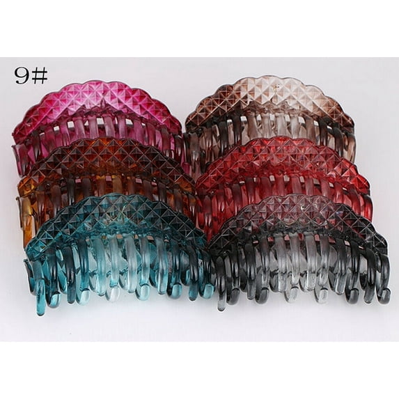 6 Pack Women Plastic Hair Claws Hair Clips Jumbo Various Styles Tortoise