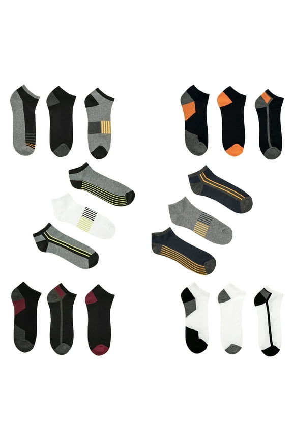 6-12 Pairs Everlast Ultimate Half Cushion Moisture-Wicking Fashion Ankle Men's Socks Size 6-12 Assorted Colors (12 Pack)