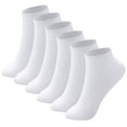thumbnail image 1 of 6-12 Pairs Men's Comfort Cotton Basic Ankle Athletic or Casual Ankle Socks 10-13 (White, 12 Pack), 1 of 2