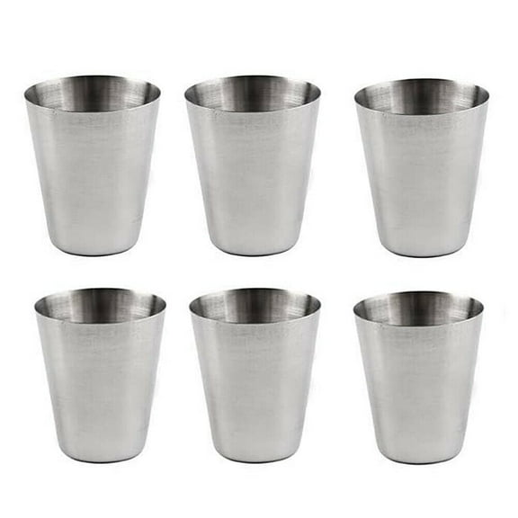 6 Pcs1oz/30ml Metal Stainless Steel Cup Mug Drink Coffee Beer Tumbler Travel