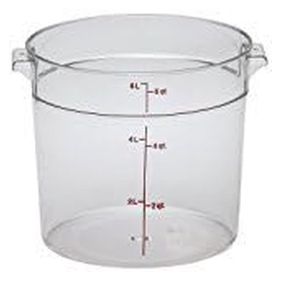 6 & 12 Quart Clear Polycarbonate Round Food Storage Containers, One Each 6 & 12 Quart with Lids in this Bundle.