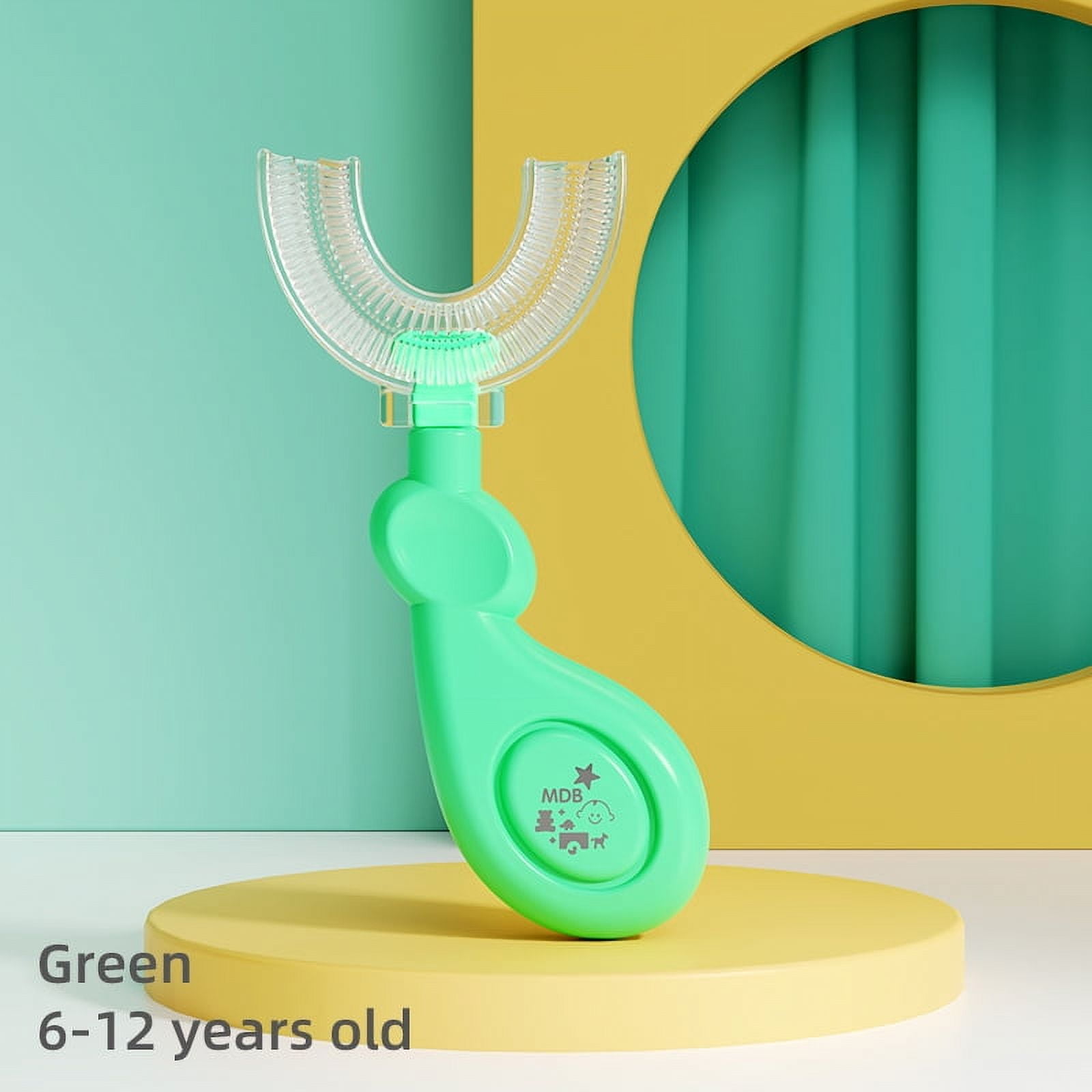 6-12 Years Baby 360 Degree U-shaped Oral Care Cleaning Silicone Soft Toothbrush Cartoon Cute Children's Toothbrush