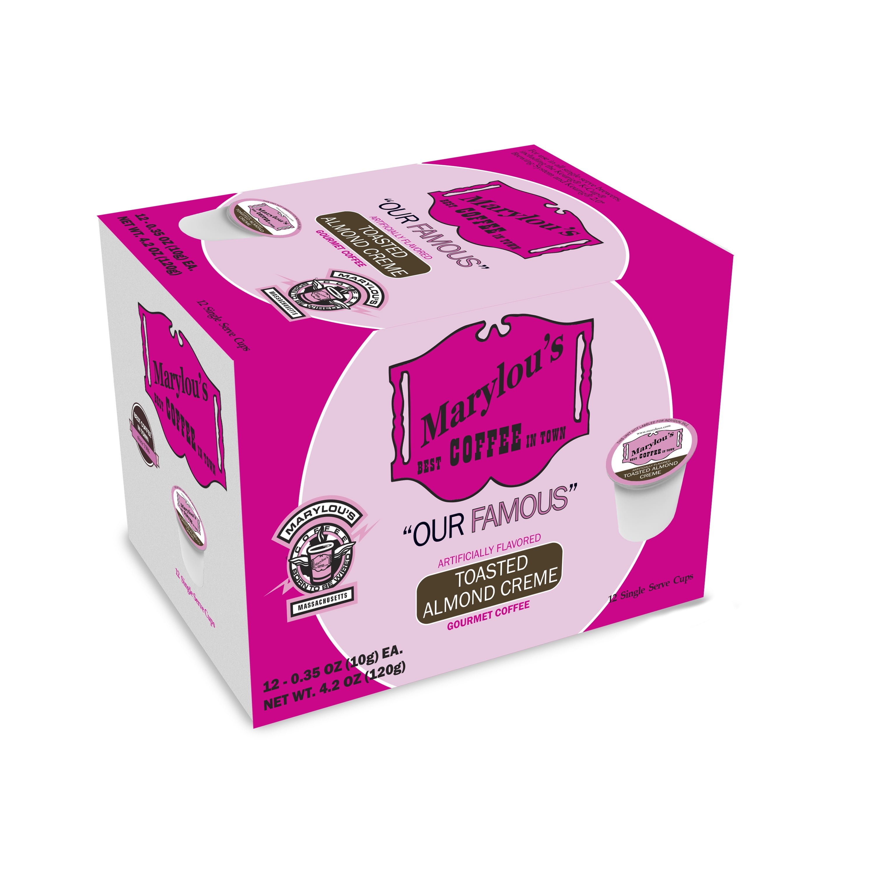 6/12 ct Marylou's Toasted Almond Single Serve Cup Coffee