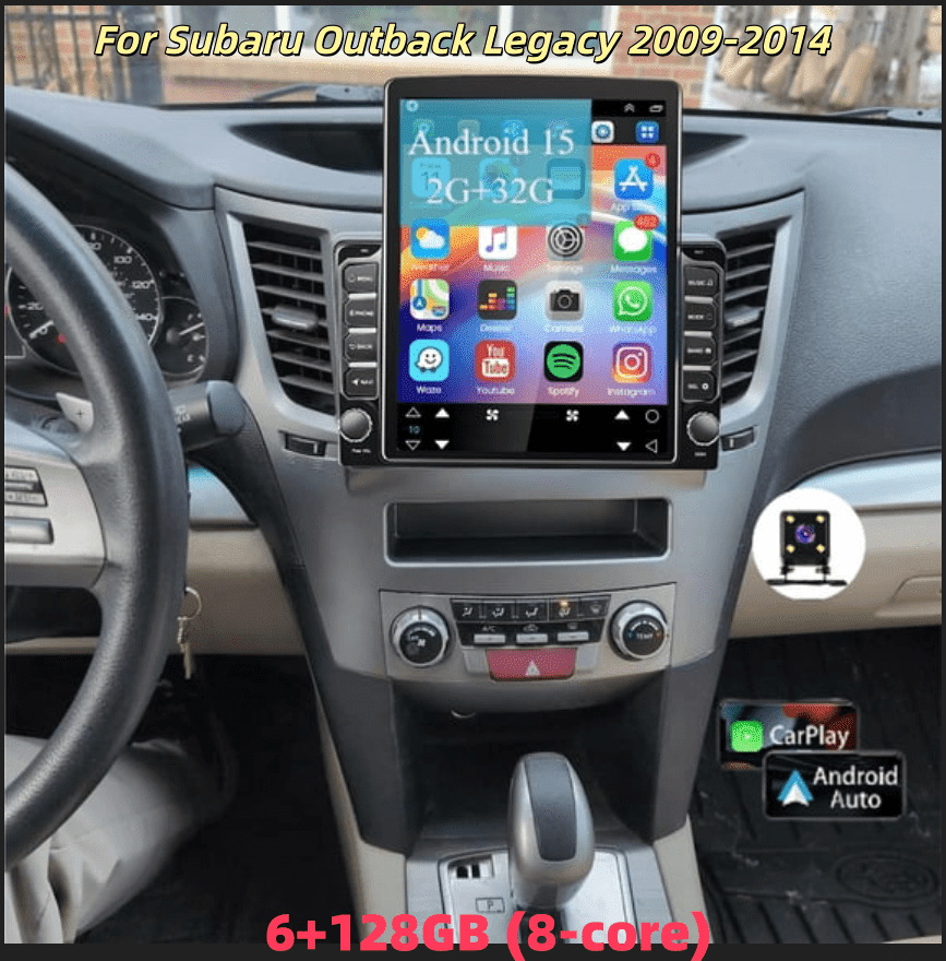 6+128GB (8-core) 9.7in Universal Double Din Car Stereo Radio for Subaru ...