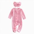 thumbnail image 1 of 6-12M Newborn Baby Girl Spring And Summer Solid Color Romper For Infants And Toddlers, 1 of 9