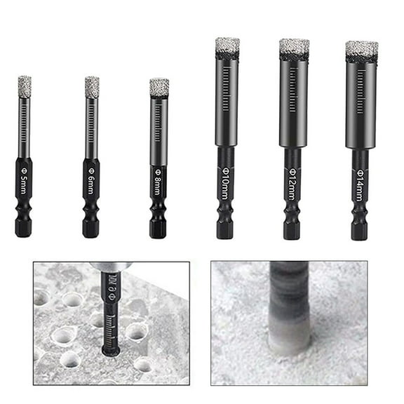 6-12Mm Hex Handle Vacuum Brazed Diamond Dry Drill Bits Hole=Saw Cutter For Ceramic Tile Marble Concrete Drilling Tools Accessory 12Mm Fangkenuo