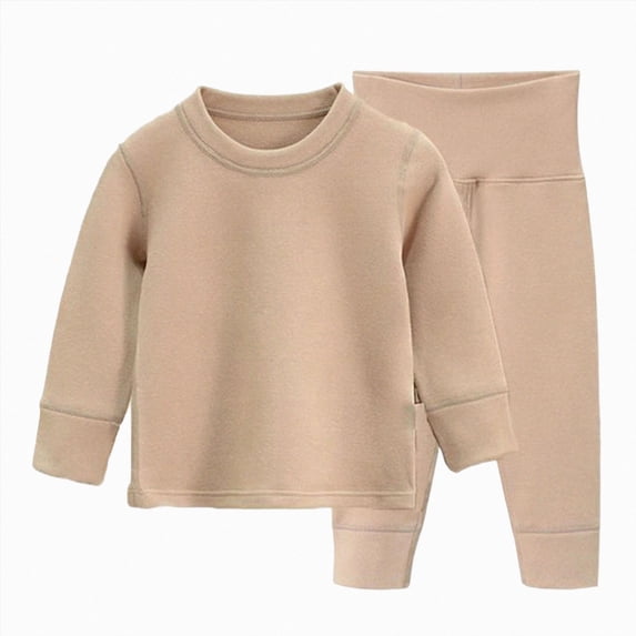 6-12Months Infant Boys Solid Thermal Underwear Set,Long Sleeve Top and Pants,Soft Warm Base Layer for Boys