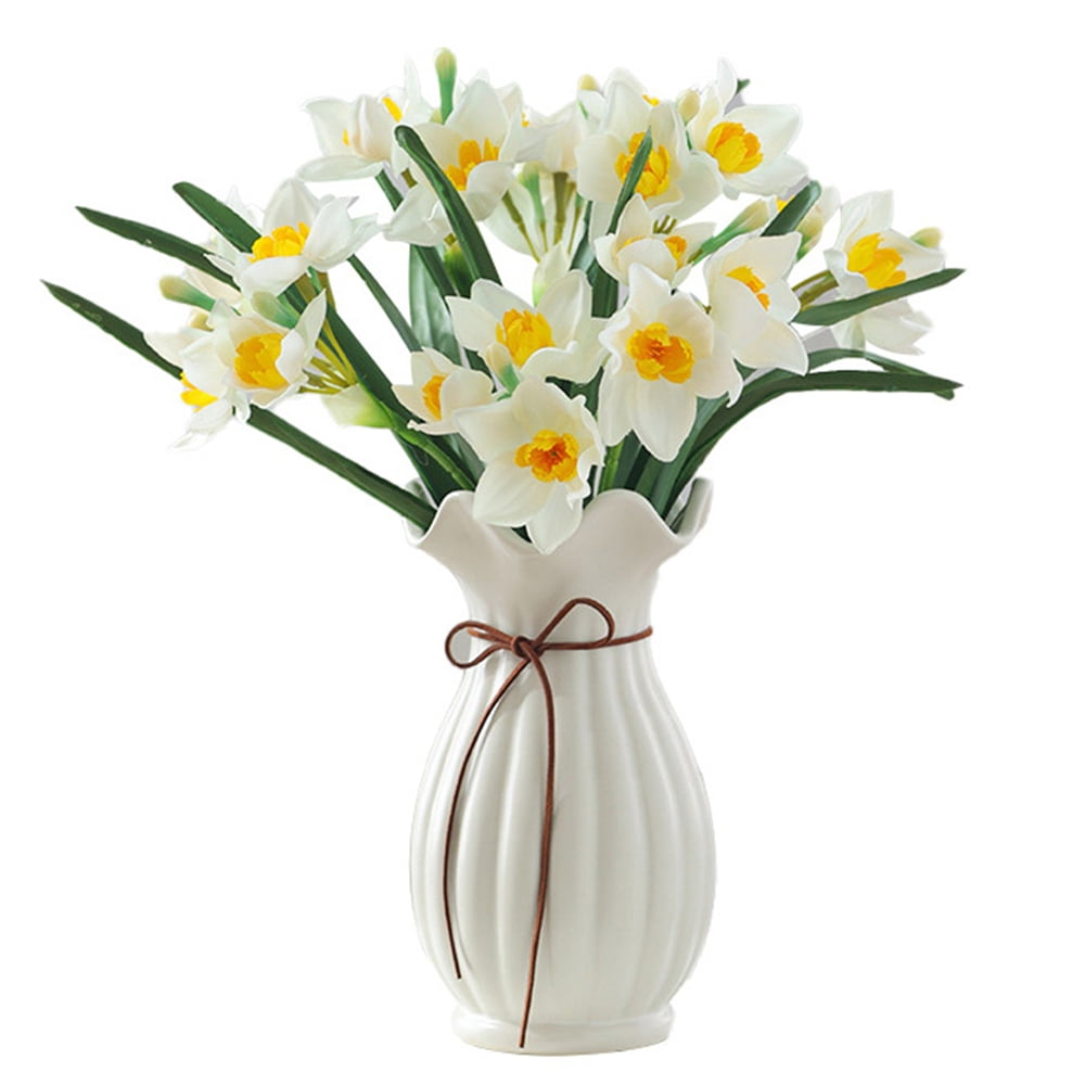 6/12PCS Artificial Daffodil Flowers Real Touch Faux Narcissus Spring