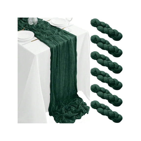 6 12Pack Emerald Green Cheesecloth Table Runner 17x108Inch Spring Easter Cheese Cloth Table Runner 9FT Boho Gauze Table Runners