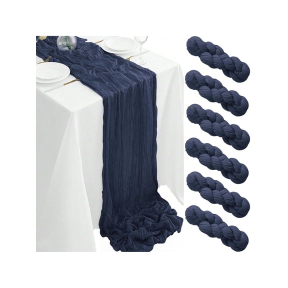 6 12Pack Navy Blue Cheesecloth Table Runner 17x108Inch Spring Easter Cheese Cloth Table Runner 9FT Boho Gauze Table Runners