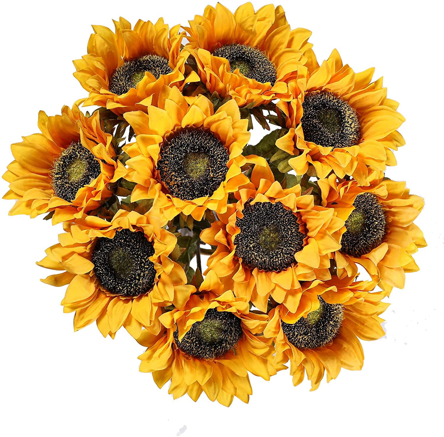 6/12Pcs Artificial Sunflowers Long Stem Silk Fake Sunflower Large Fake ...