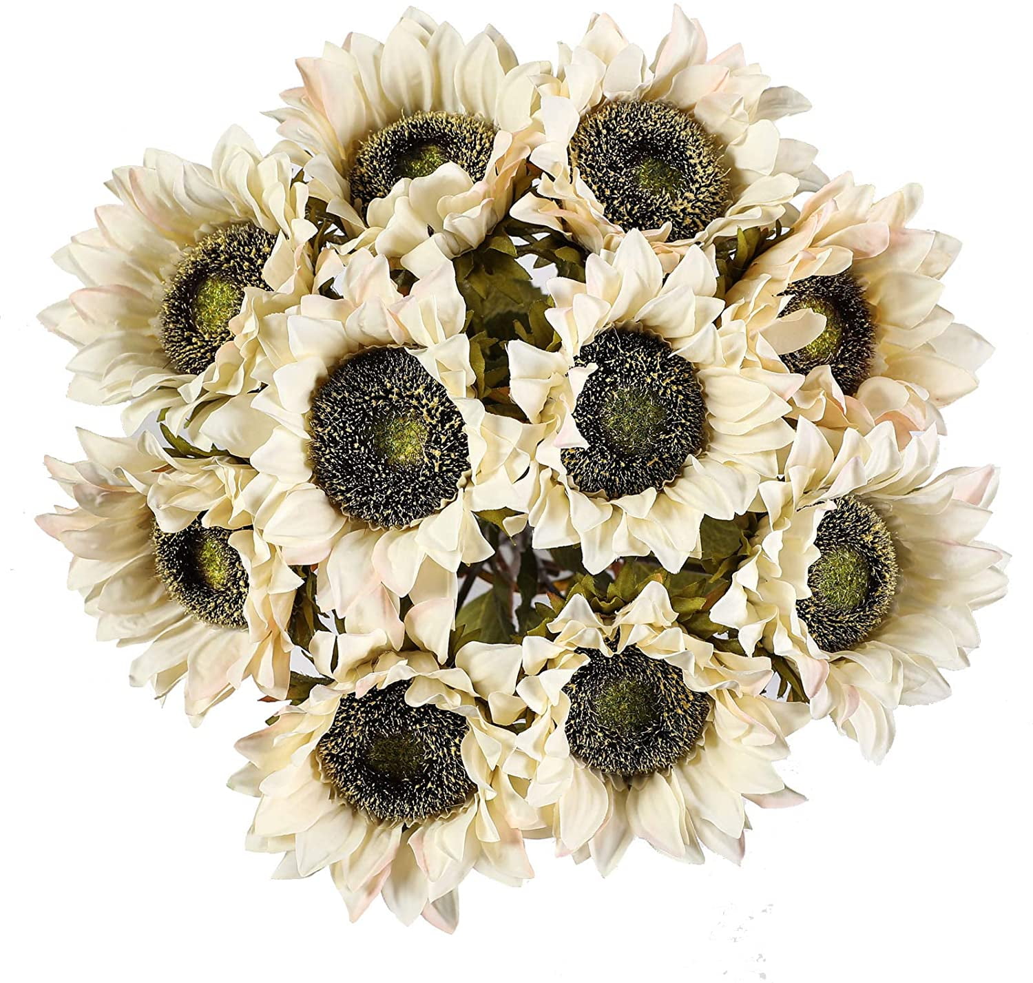 6/12Pcs Artificial Sunflowers Long Stem Silk Fake Sunflower Large Fake ...