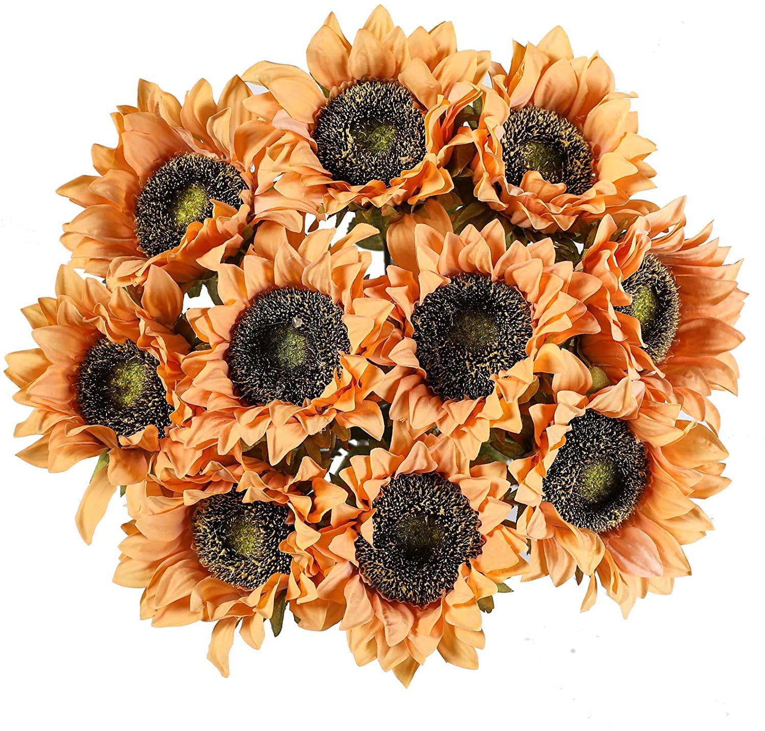 6/12Pcs Artificial Sunflowers Long Stem Silk Fake Sunflower Large Fake ...