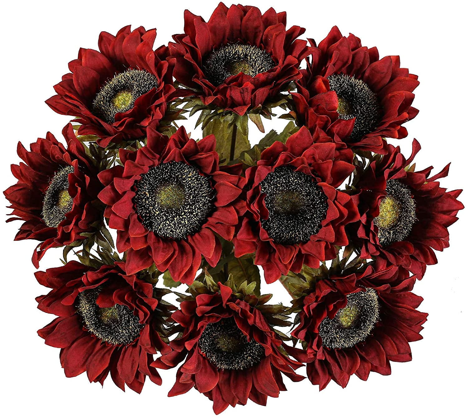 6/12Pcs Artificial Sunflowers Long Stem Silk Fake Sunflower Large Fake ...