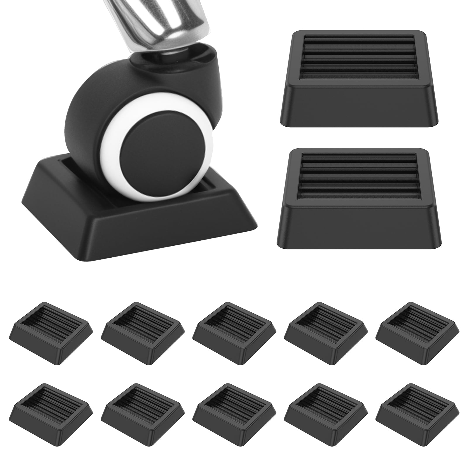 6/12Pcs Wheel Stopper 8 x 8 cm Rubber Curved Groove Furniture Wheel ...
