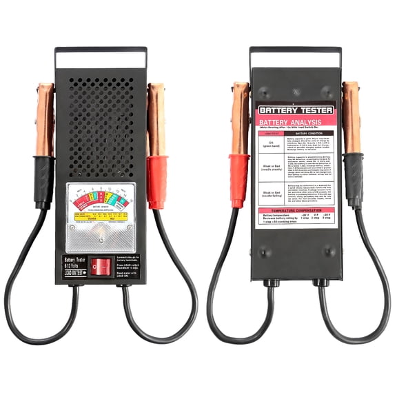 6-12V 100A Battery Load Tester Battery Tester w/ Heavy Duty Insulated Copper Clips