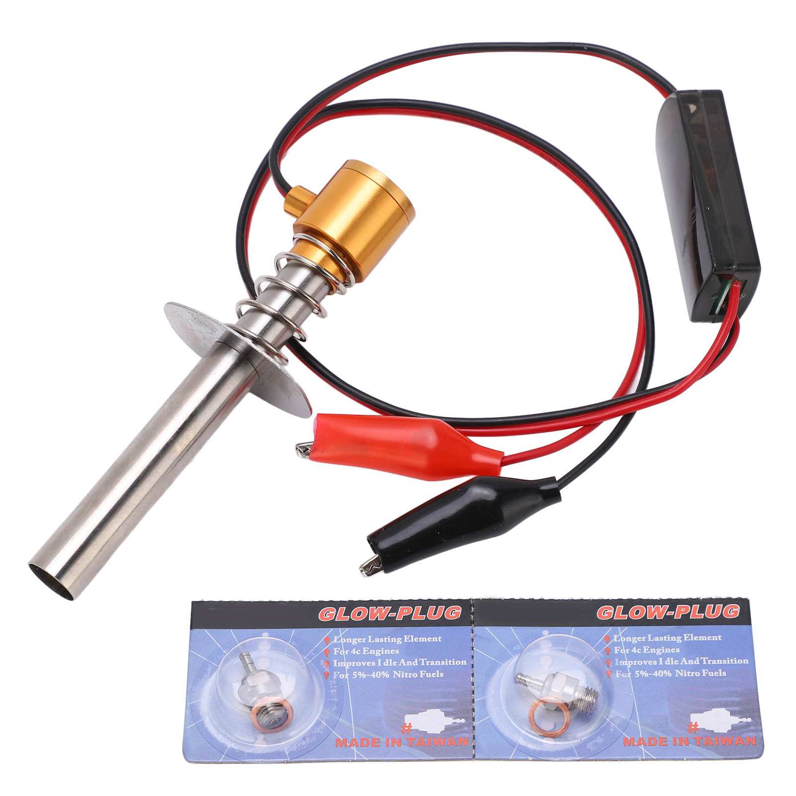 6‑12V RC Car Igniter Kit with N4 Hot Glow Plug Gasket for Methanol ...