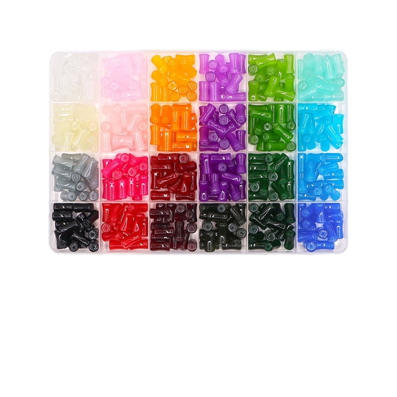 6*12mm Glass Beads Bracelet Making Kit, 24 Colors Bamboo Shaped Natural Crystal Beads for Jewelry Making, Teardrop Glass Beads for DIY Necklace Crafts for Girls Adults