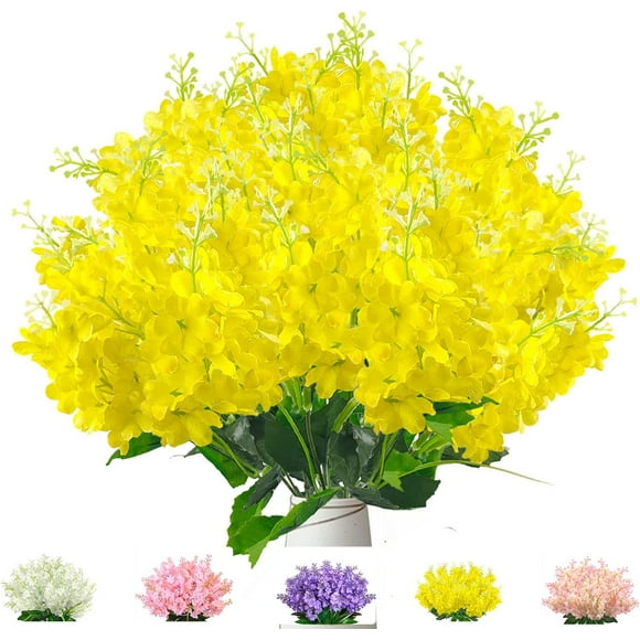 6/12pcs Artificial Flowers Indoor Outside, Fake Fake Hyacinth Wisteria Flower Bouquet for Outdoors Decoration Garden Home Wedding Farmhouse Decor