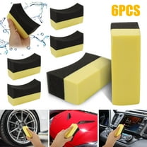 6/12pcs Car Wash Foam Sponge, Tire Shine Applicator Pads, Color Polishing Sponge Wax Buffing Pads for Cleaning Car Corner, Bumper, Tire, Car Glass, Porcelain