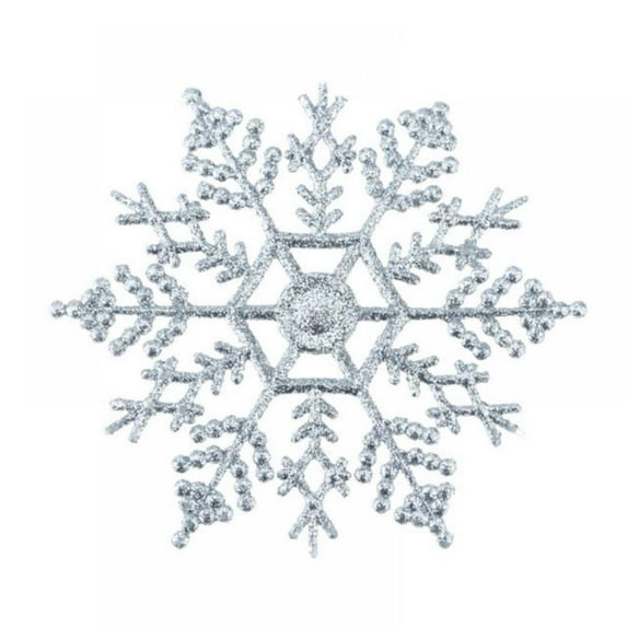 6/12pcs Christmas Snowflakes, White Glitter Snowflake Ornaments, Hanging Decorations for Wedding Birthday Home Xmas Tree Window Door Accessories