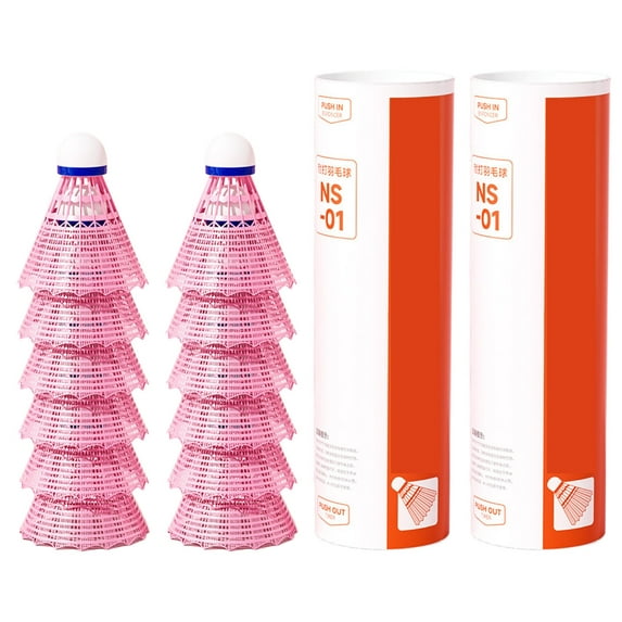 6/12pcs Outdoor Windproof Badminton Replacement Ball Nylon Shuttlecocks for Baseball/Softball Batting Training
