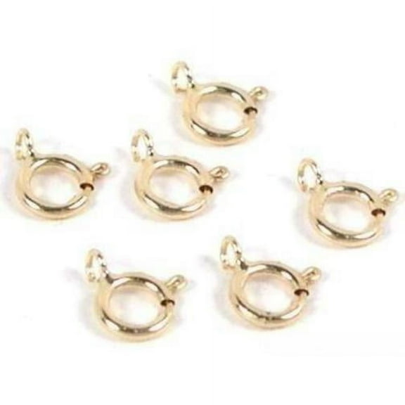 6 14K Yellow Gold Spring Ring Clasps Necklace Parts